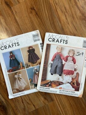 Vintage McCall’s Sewing Patterns Doll Kitchen Bag Holders Retro Cottagecore Set